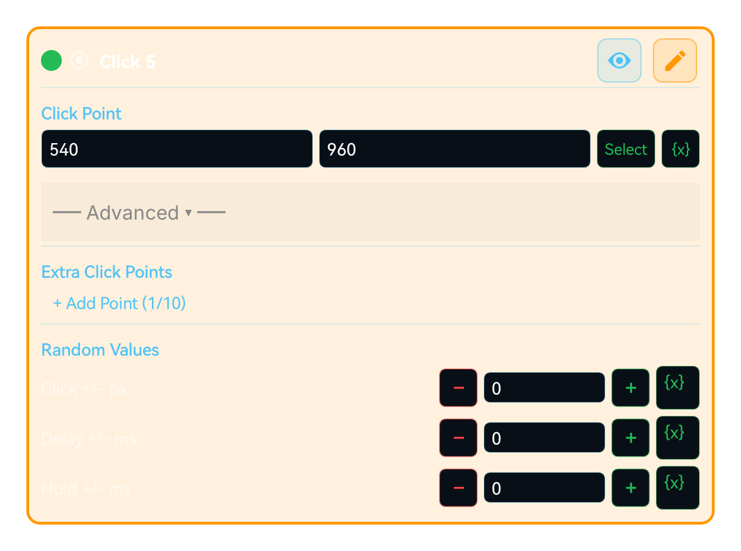CLICK block card