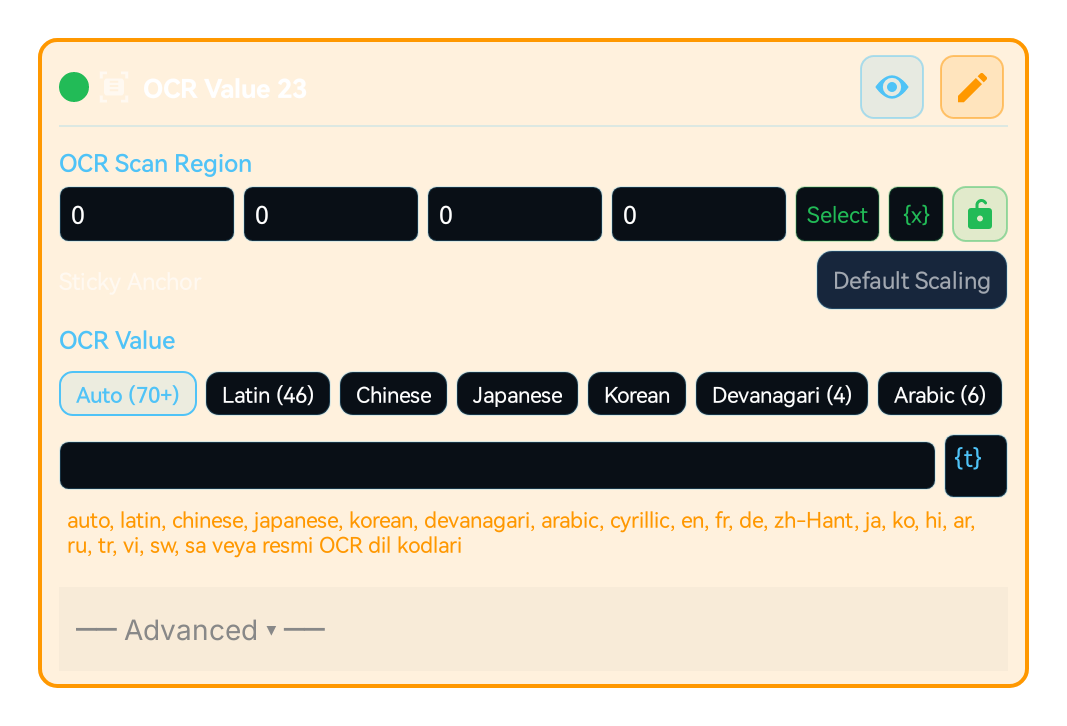 OCR_VALUE block card