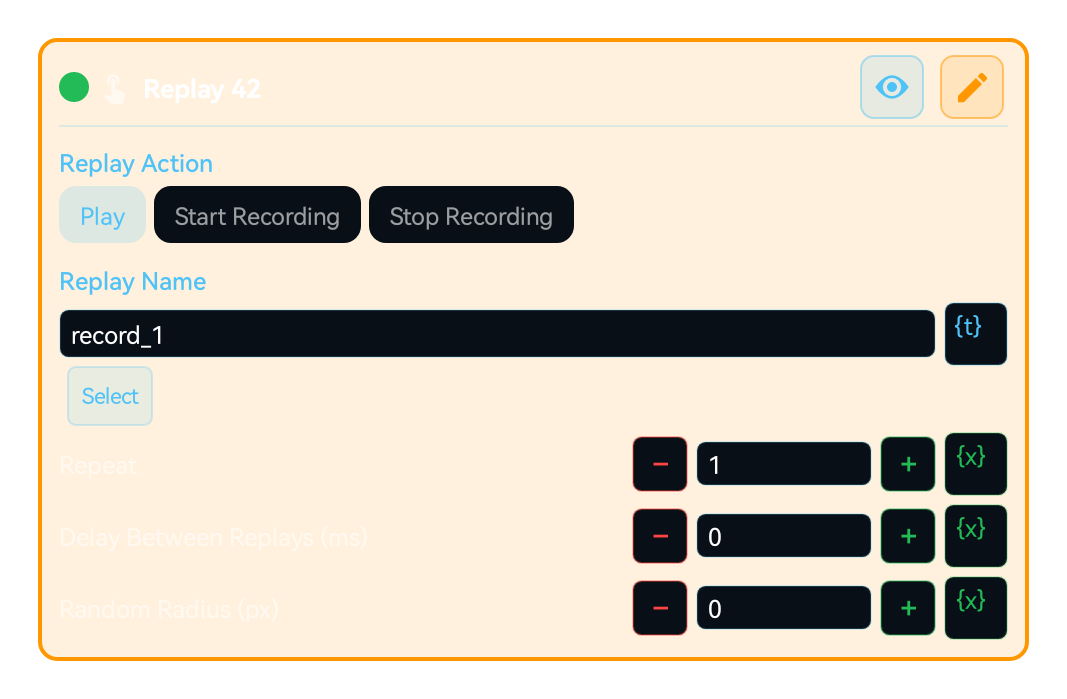 REPLAY block card