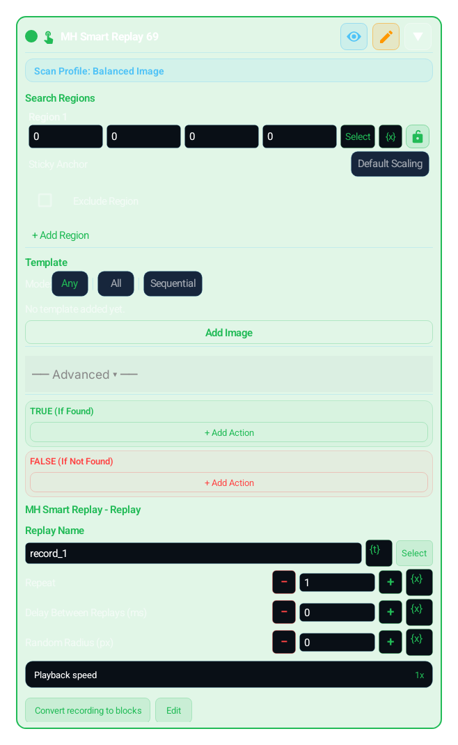 MH Smart Replay (SMART_REPLAY) block card